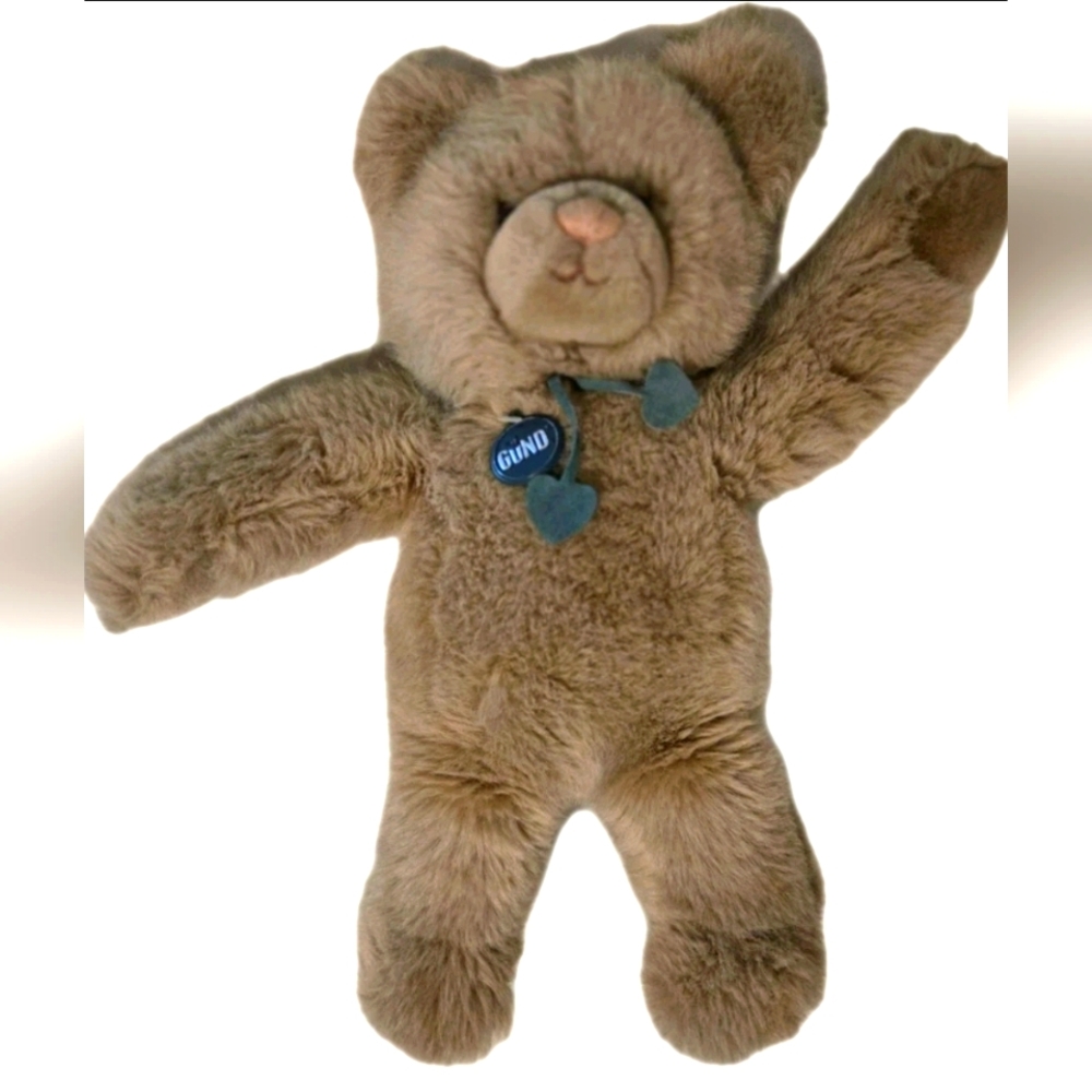 Gund Fuzzy Brown Plush with Heart Accent